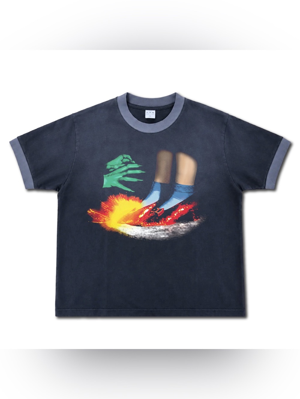 Wizard of oz wicked witch ruby red slippers sun faded ringer tee shirt